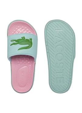 Flip Flops Lacoste Dualiste Turquesa e Rosa Mulher