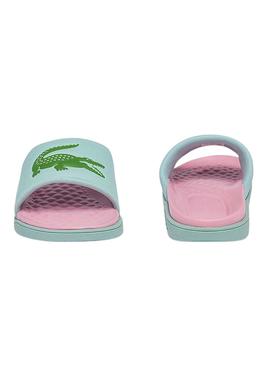 Flip Flops Lacoste Dualiste Turquesa e Rosa Mulher