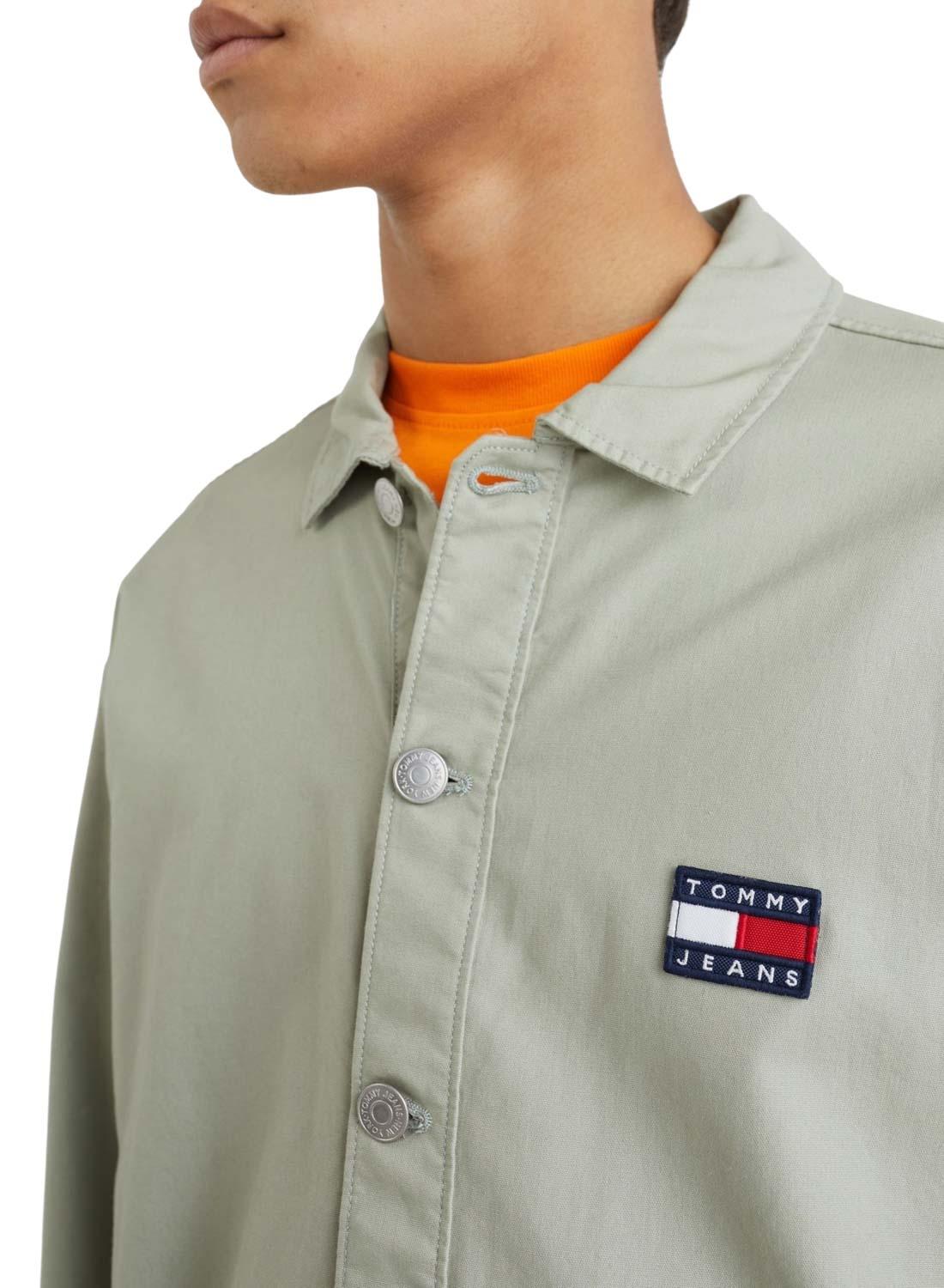 Overshirt Tommy Jeans Twisted Flag Verde Homem