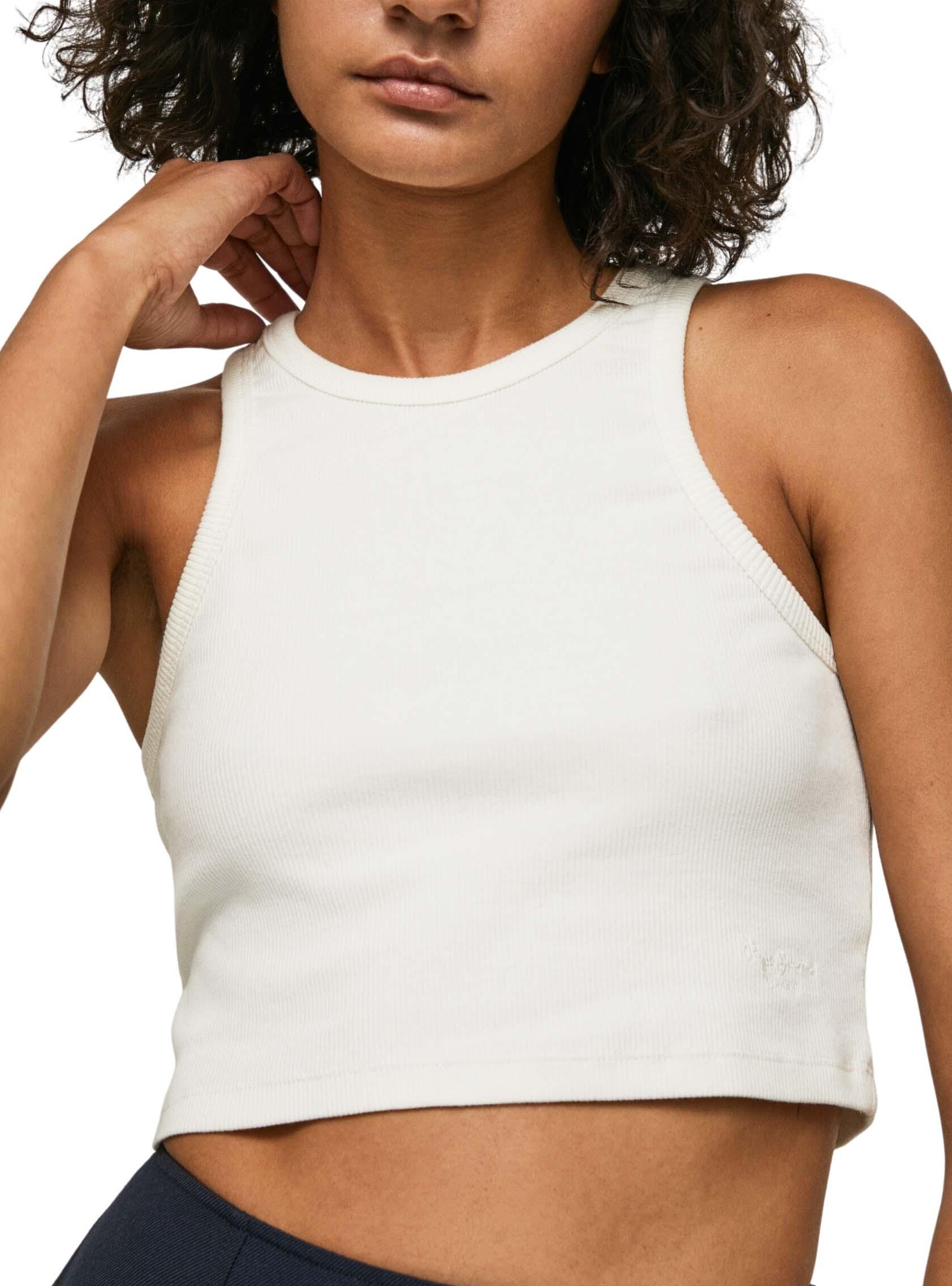 Crop Top Pepe Jeans Piera Branco para Mulher