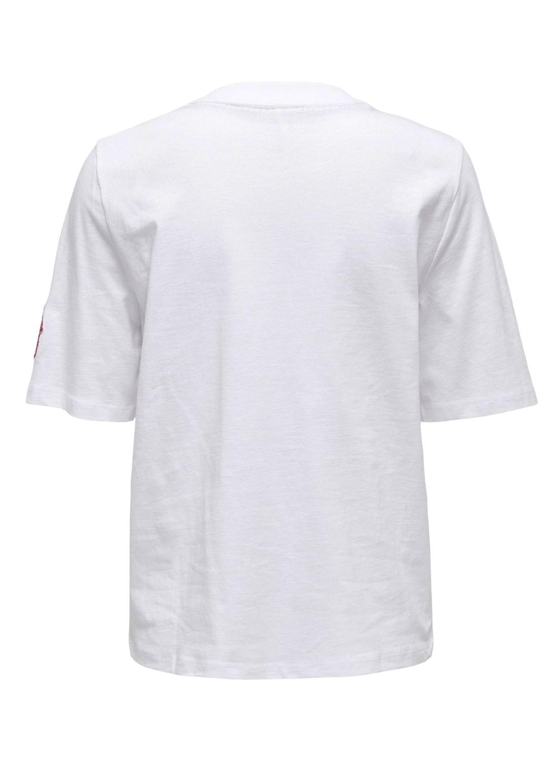 T-Shirt Only Kina Patches Branco para Mulher