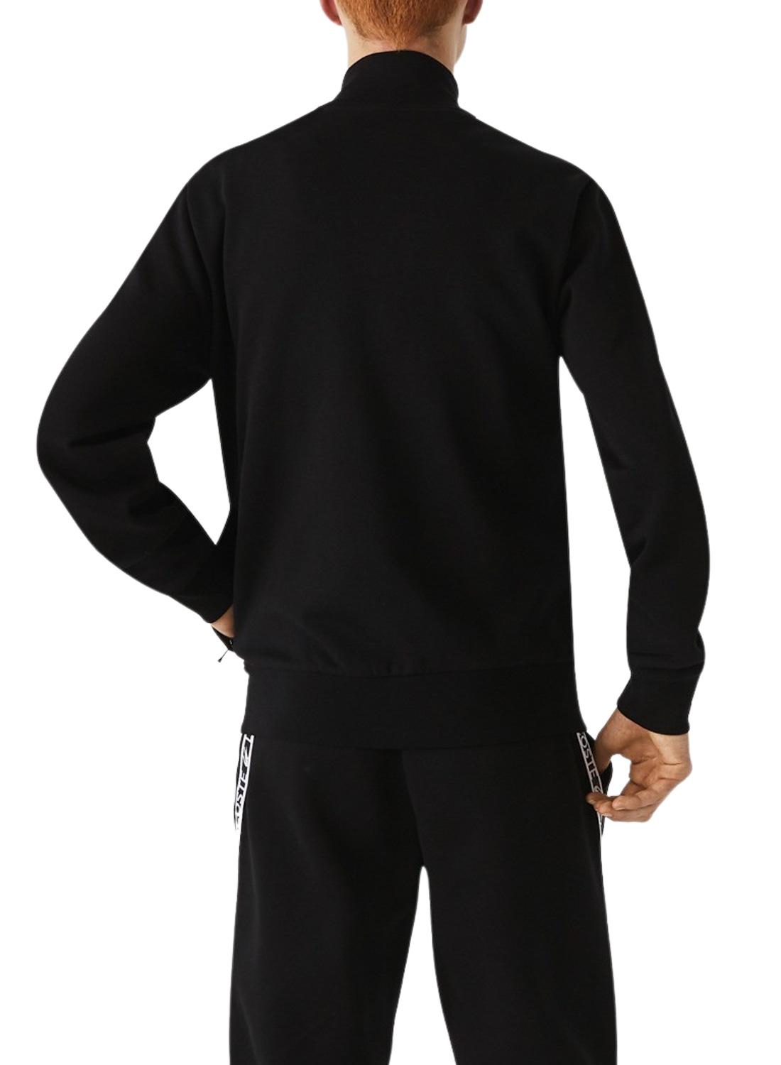 Sweat Lacoste Zíper Preto para Homem