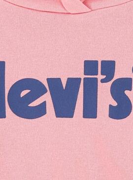 Sweat Levis Poster Logo Rosa para Menina