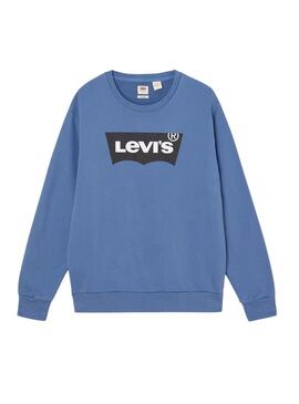 Sweat Levis Standard Graphic Crew Azul Homem