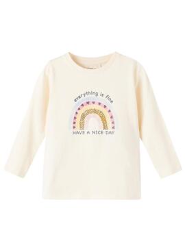 T-Shirt Name It Love Beige para Menina