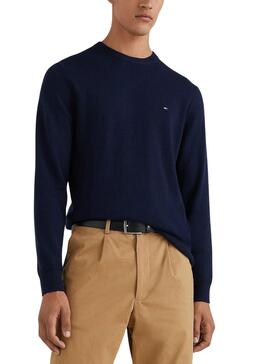 Camisola Tommy Hilfiger Pima Azul Marinho para Homem