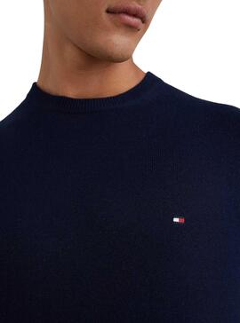 Camisola Tommy Hilfiger Pima Azul Marinho para Homem