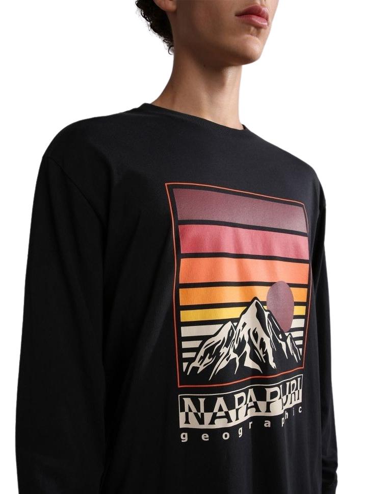 T-Shirt Napapijri S Freestyle Preto para Homem