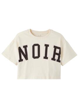 T-Shirt Name It Nadisa Cropped Bege para Menina