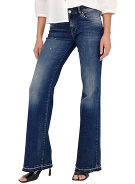 Jeans Only Tiger Flare Azul para Mulher