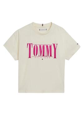 T-Shirt Tommy Hilfiger Logo para Menina Branco