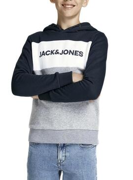 Sweat Jack & Jones Logo Blocking Cinza Menino