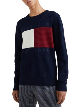 Camisola Tommy Hilfiger Bandera para Homem Azul Marinho