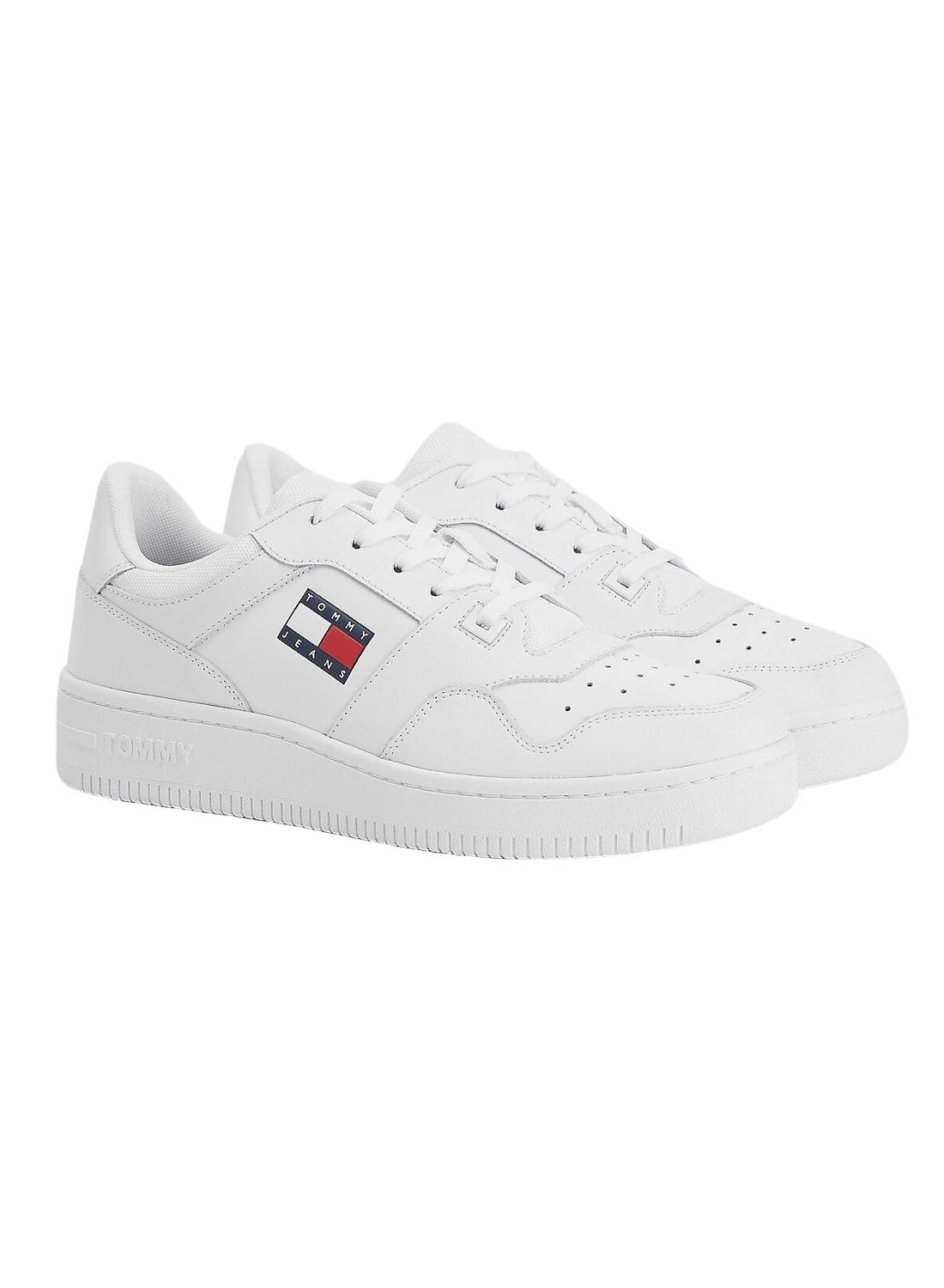 Sapatilhas Tommy Jeans Retro Cesto Homem Branco