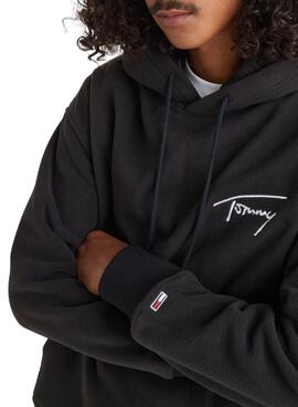 Sweat Tommy Jeans Polar Signature Homem Preto