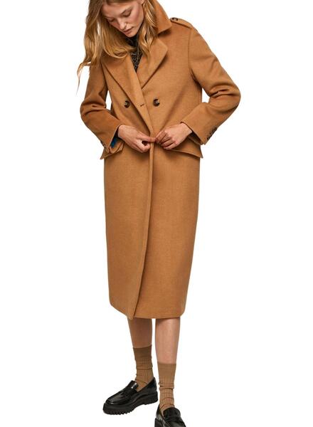 Double Breasted Cashmere Wool Coat, Camel