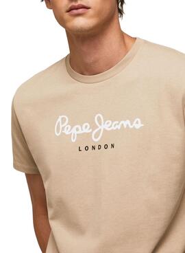 T-Shirt Pepe Jeans Eggo Bege para Homem