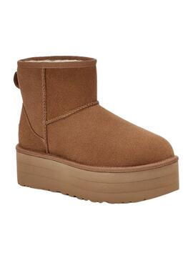 Botas UGG Classic Mini Platform Castanha Mulher