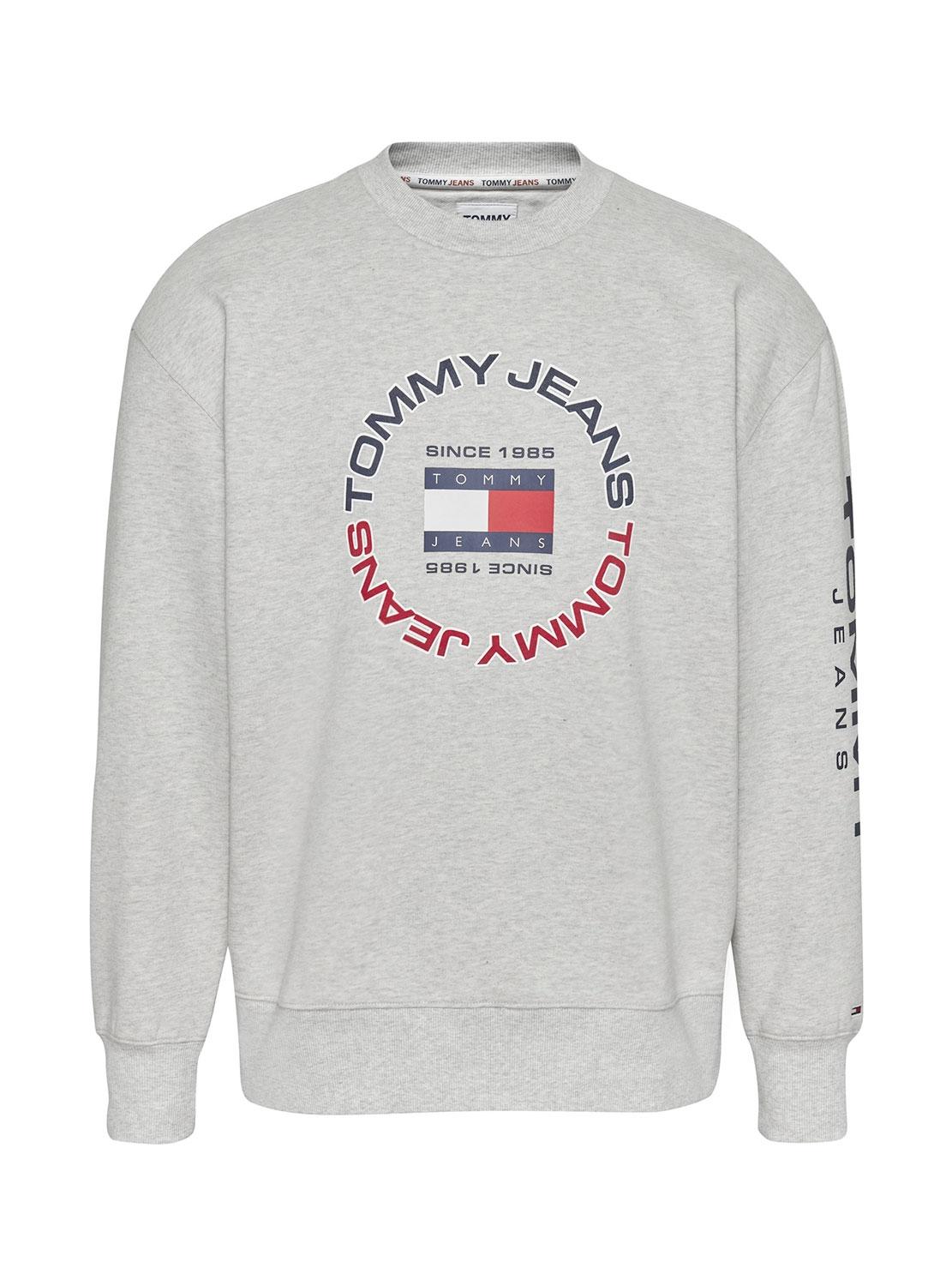 Sweat Tommy Jeans Relaxed para Homem Cinza