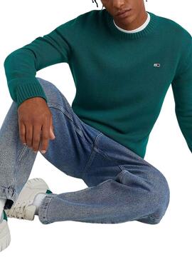 Camisola Tommy Jeans Essential Verde para Homem