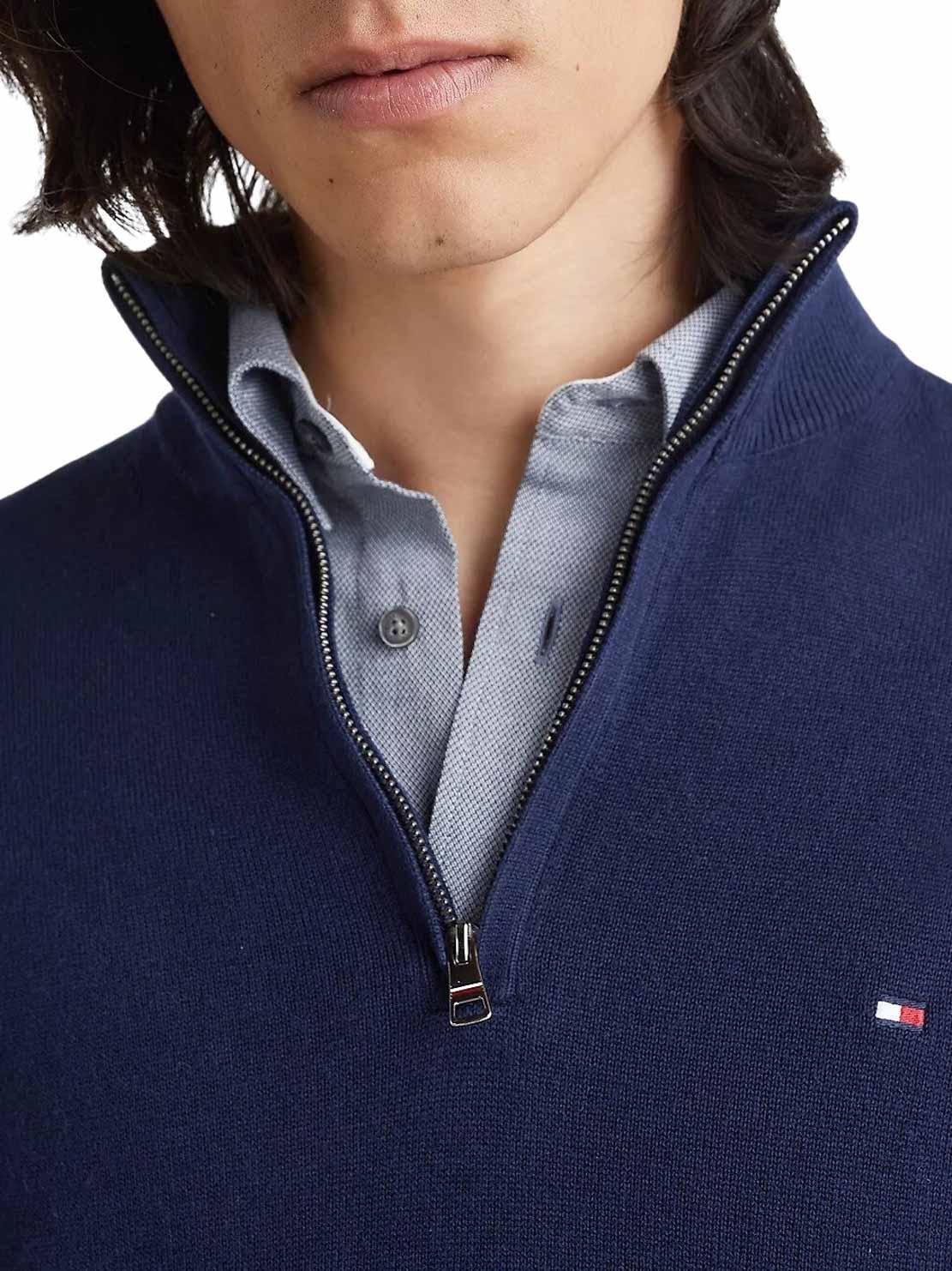 Camisola Tommy Hilfiger Zíper Azul Marinho