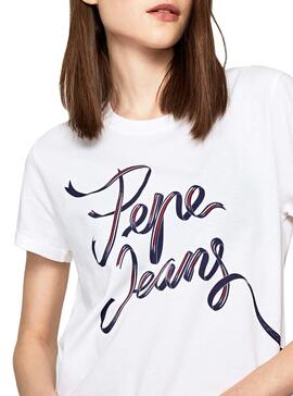T-Shirt Pepe Jeans Anouck Branco Mulher