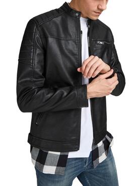 Casaca Jack & Jones Couro Sintético Preto para Homem