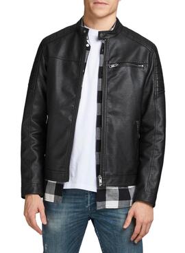 Casaca Jack & Jones Couro Sintético Preto para Homem