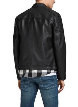 Casaca Jack & Jones Couro Sintético Preto para Homem