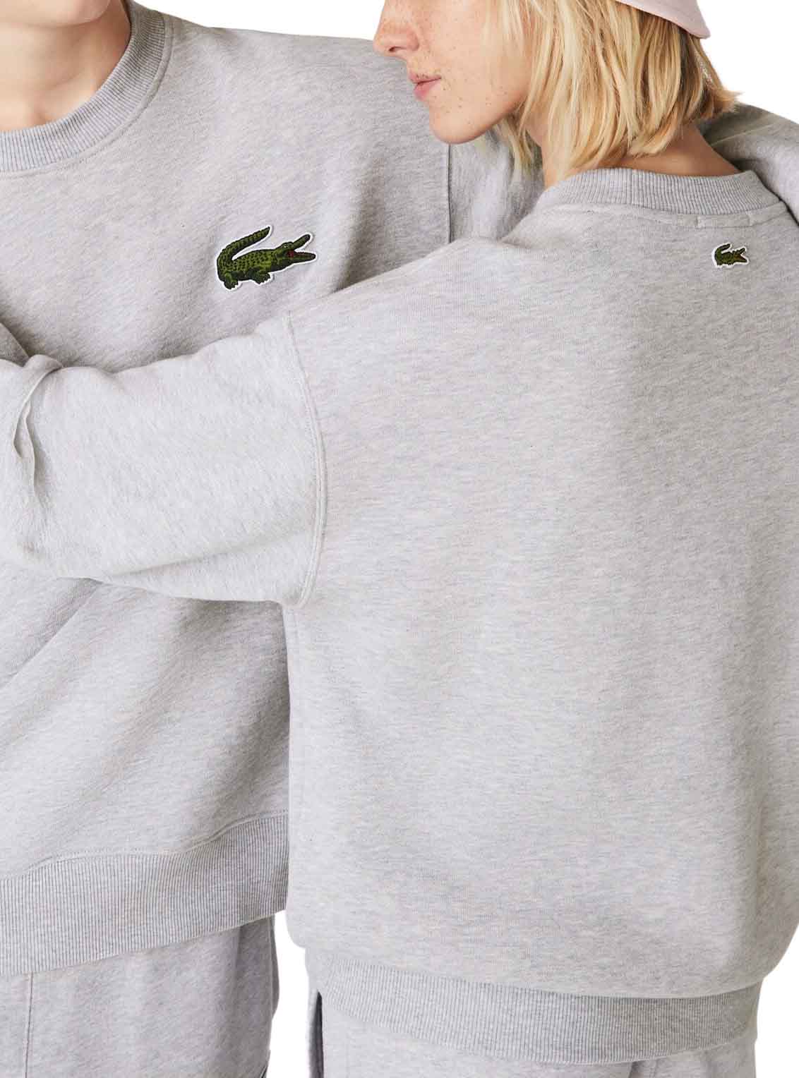 Sweat Lacoste Loose Fit Cinza para Homem