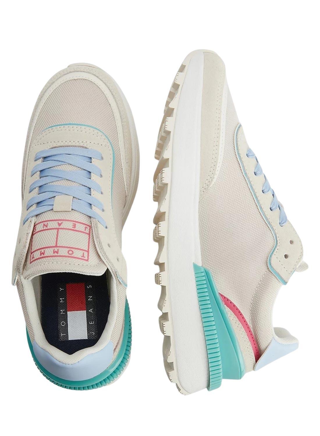 Sapatilhas Tommy Jeans Tech Runer Bege Mulher