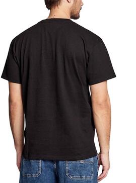 T-Shirt Tommy Jeans Logo Radial Preto