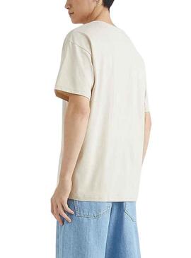 T-Shirt Tommy Jeans Graphic Bege para Homem