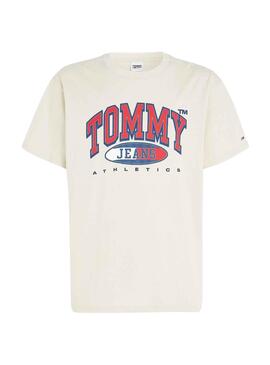 T-Shirt Tommy Jeans Graphic Bege para Homem