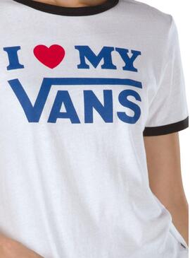 Vans T-Shirt Love Ringer Branca Mulher 