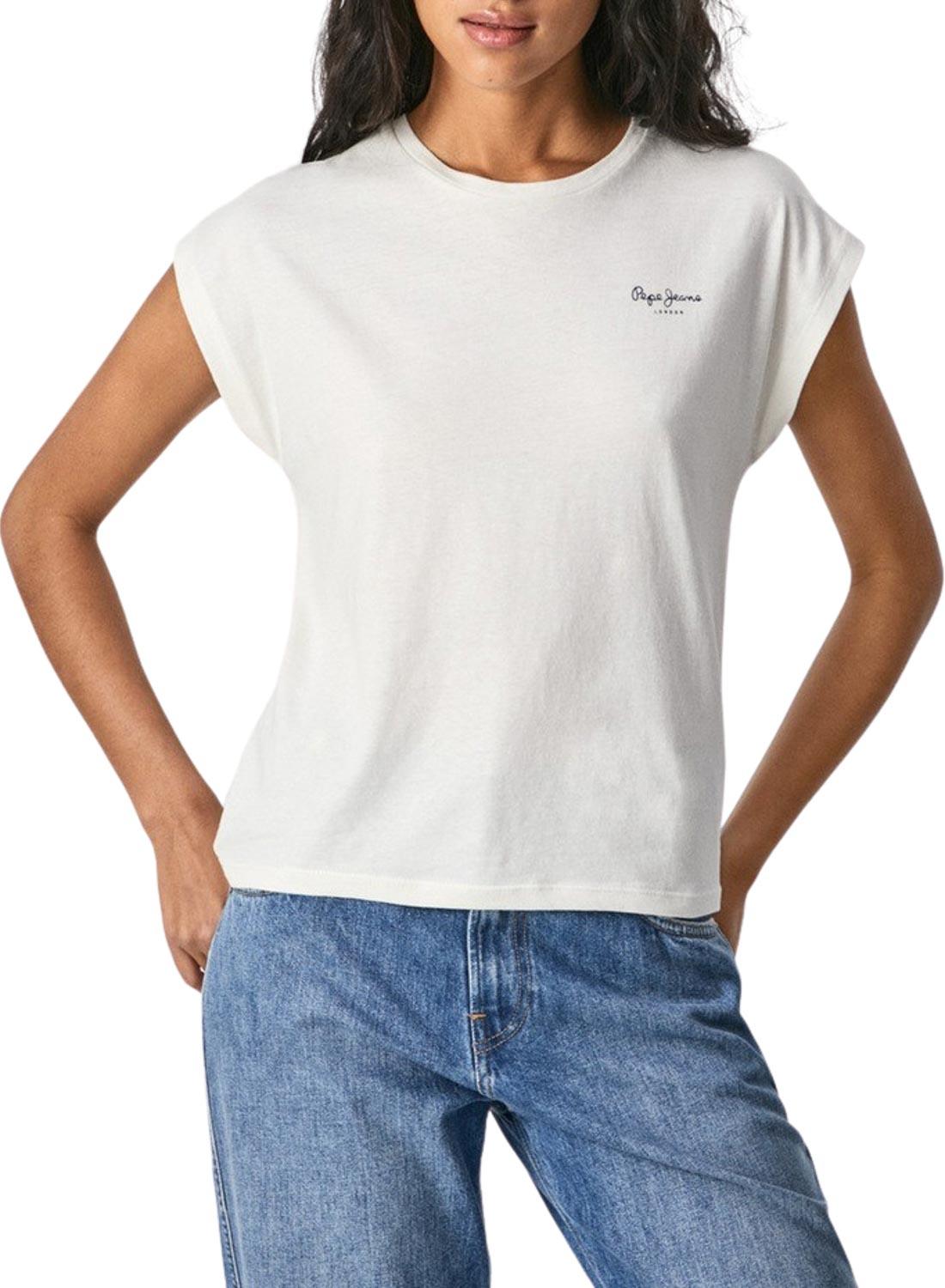 T-Shirt Pepe Jeans Bloom Branco para Mulher