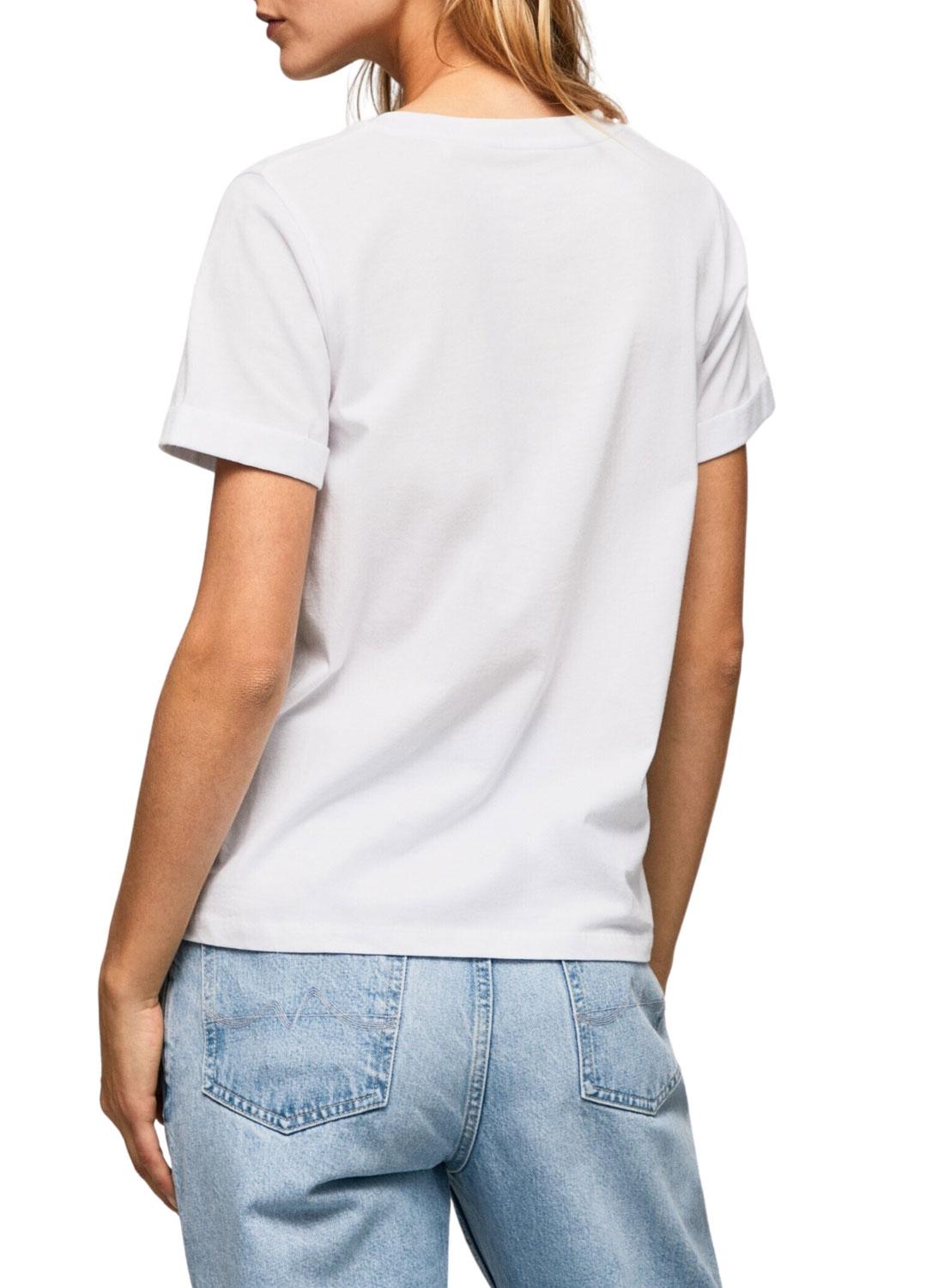 T-Shirt Pepe Jeans Goldie Branco para Mulher