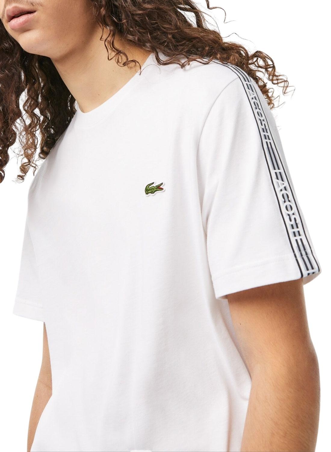 T-Shirt Lacoste Raya Logo Branco para Homem