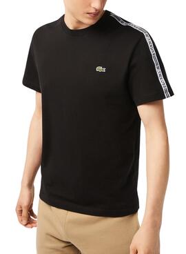 T-Shirt Lacoste Raya Logo Preto para Homem