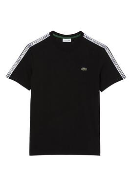 T-Shirt Lacoste Raya Logo Preto para Homem