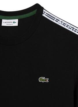 T-Shirt Lacoste Raya Logo Preto para Homem