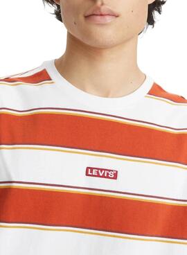 T-Shirt Levis Relaxed Baby Tab Listras para Homem