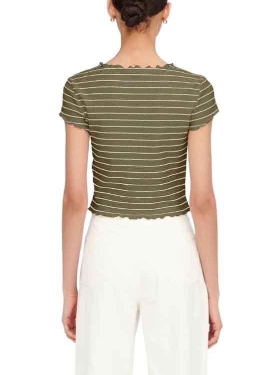 T-Shirt Only Anits Cropped Verde para Mulher