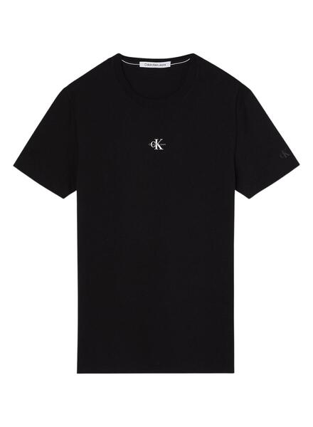 T-shirt Calvin Klein Jeans Micro Monologo Tee Preto de Homem, J30J322466BEH