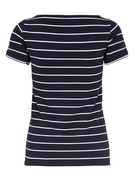 T-Shirt Only Live Stripes Azul Mulher