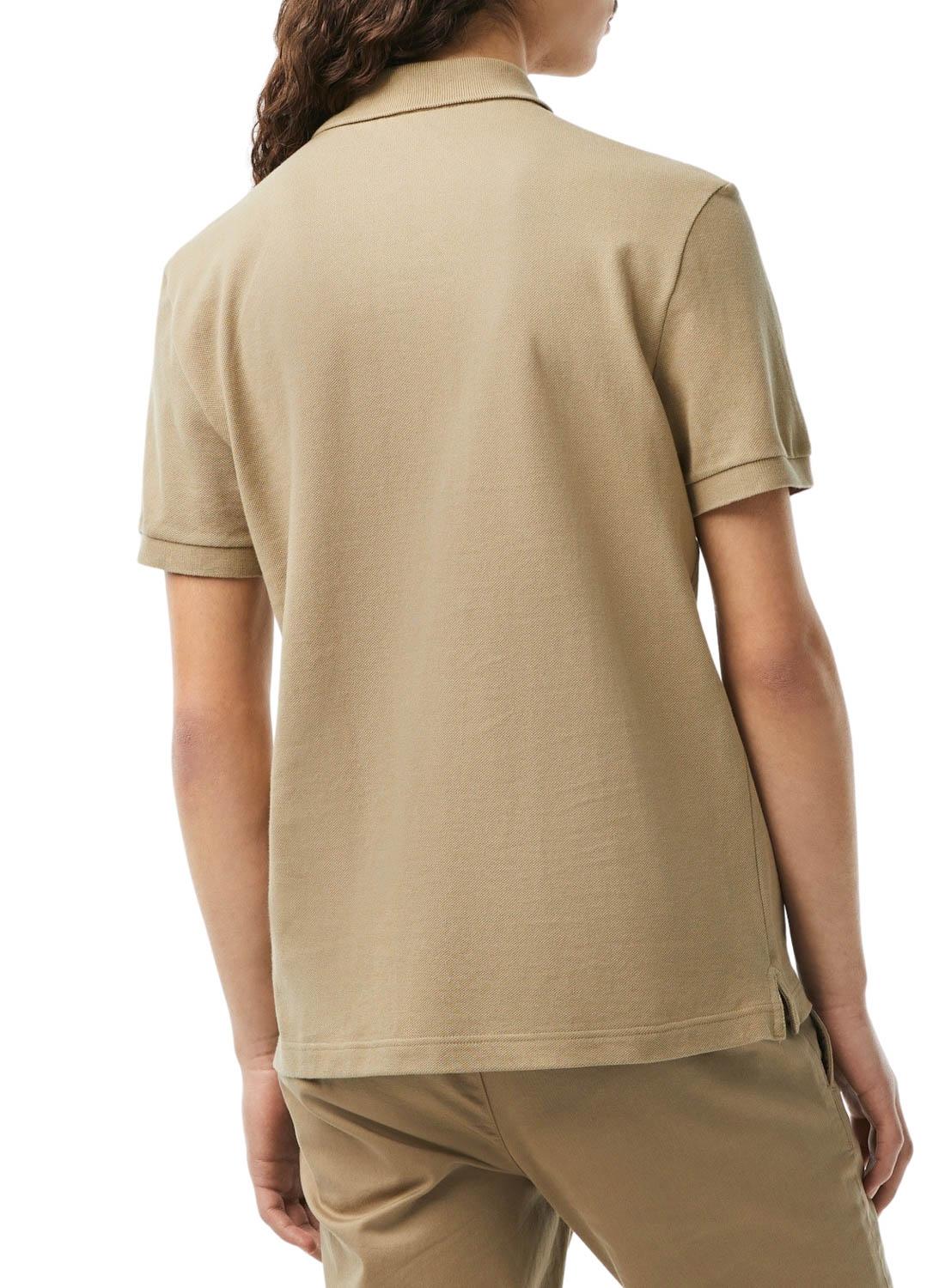 Polo Lacoste Básico Slim Fit Beige para Homem