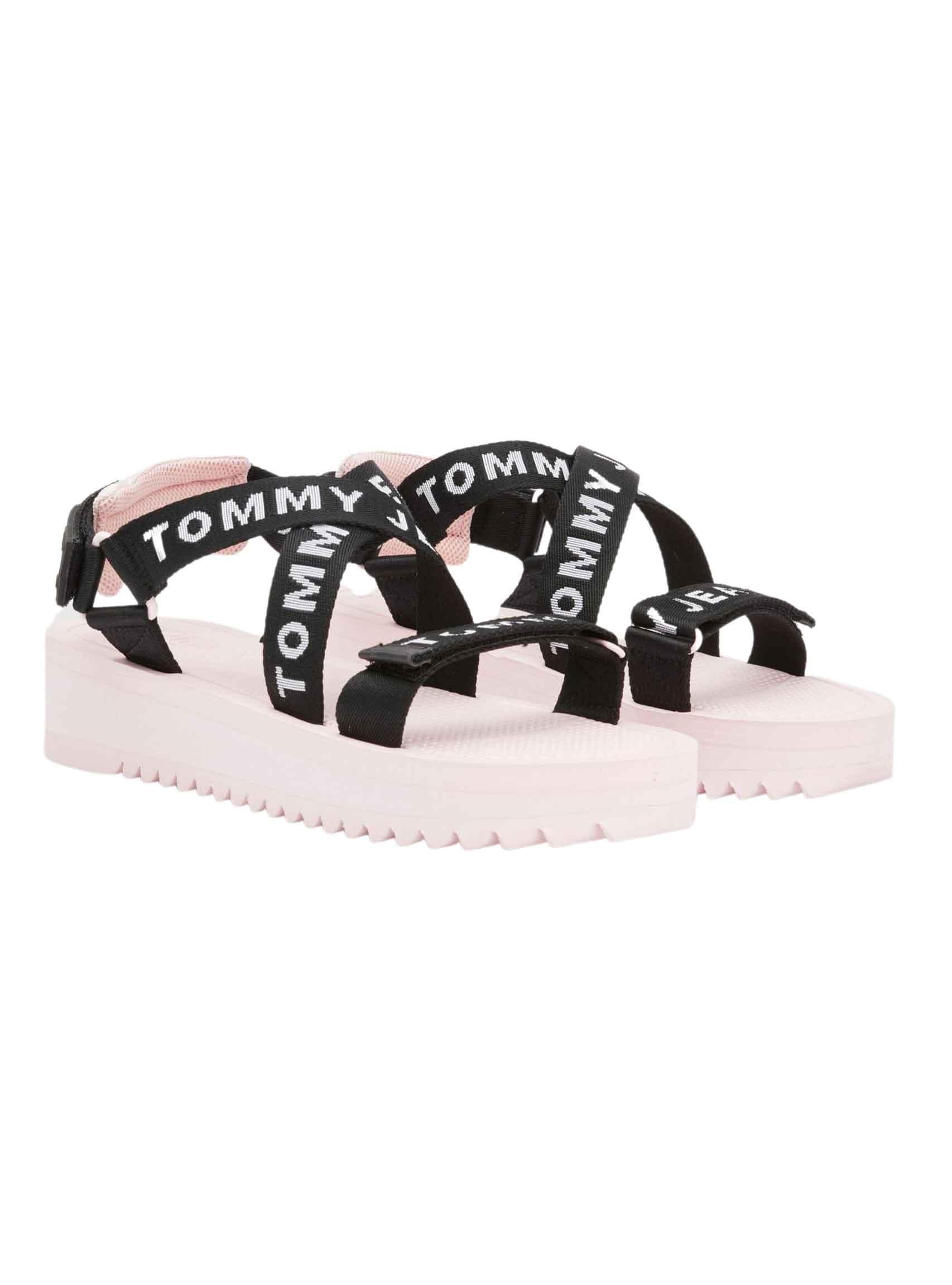 Sandálias Tommy Jeans Logo Rosa para Mulher