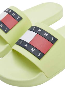Flip flops Tommy Jeans Flag Piscina Verde para Mulher