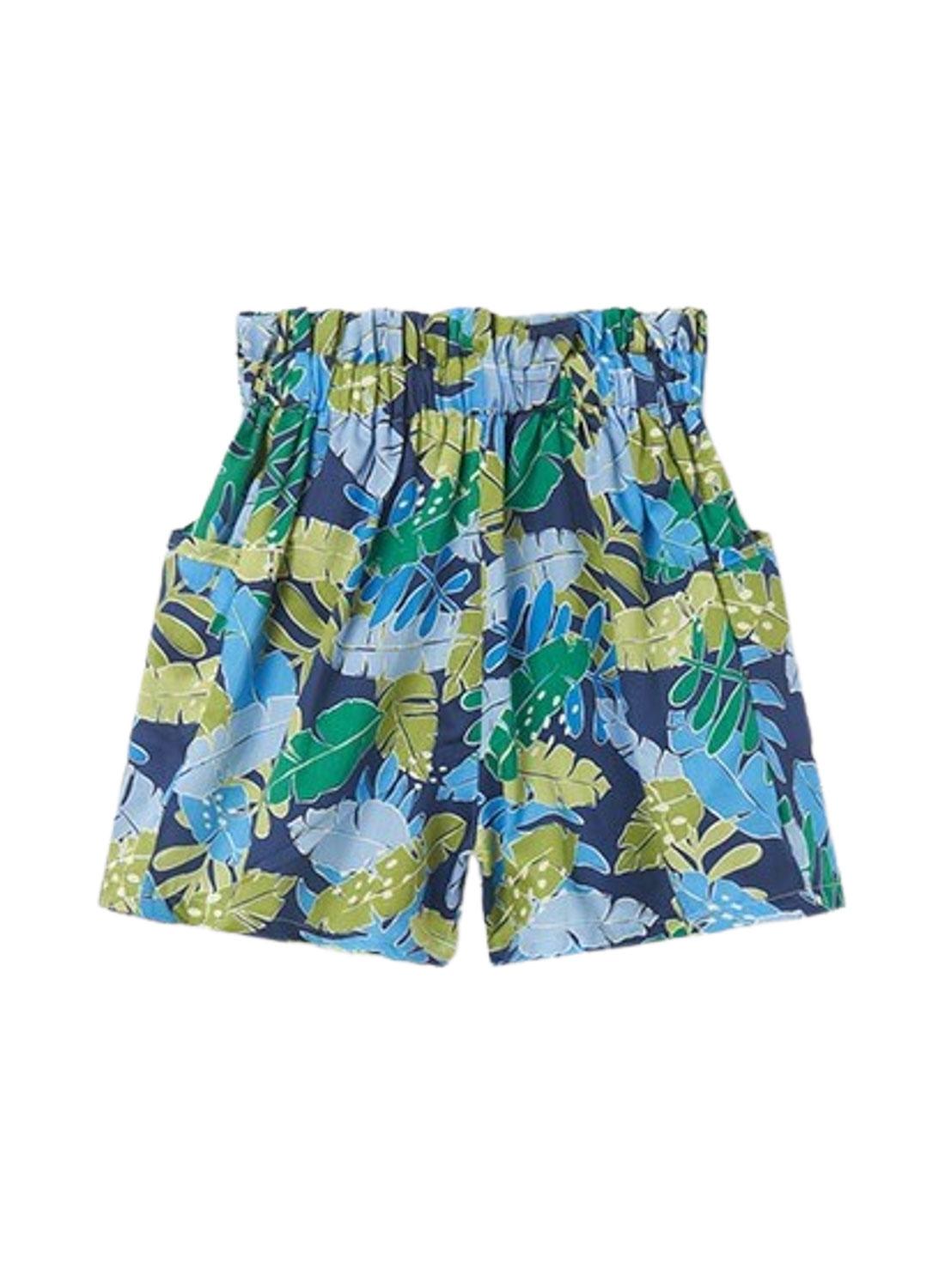 Short Mayoral Printed Folhas Azul para Menina