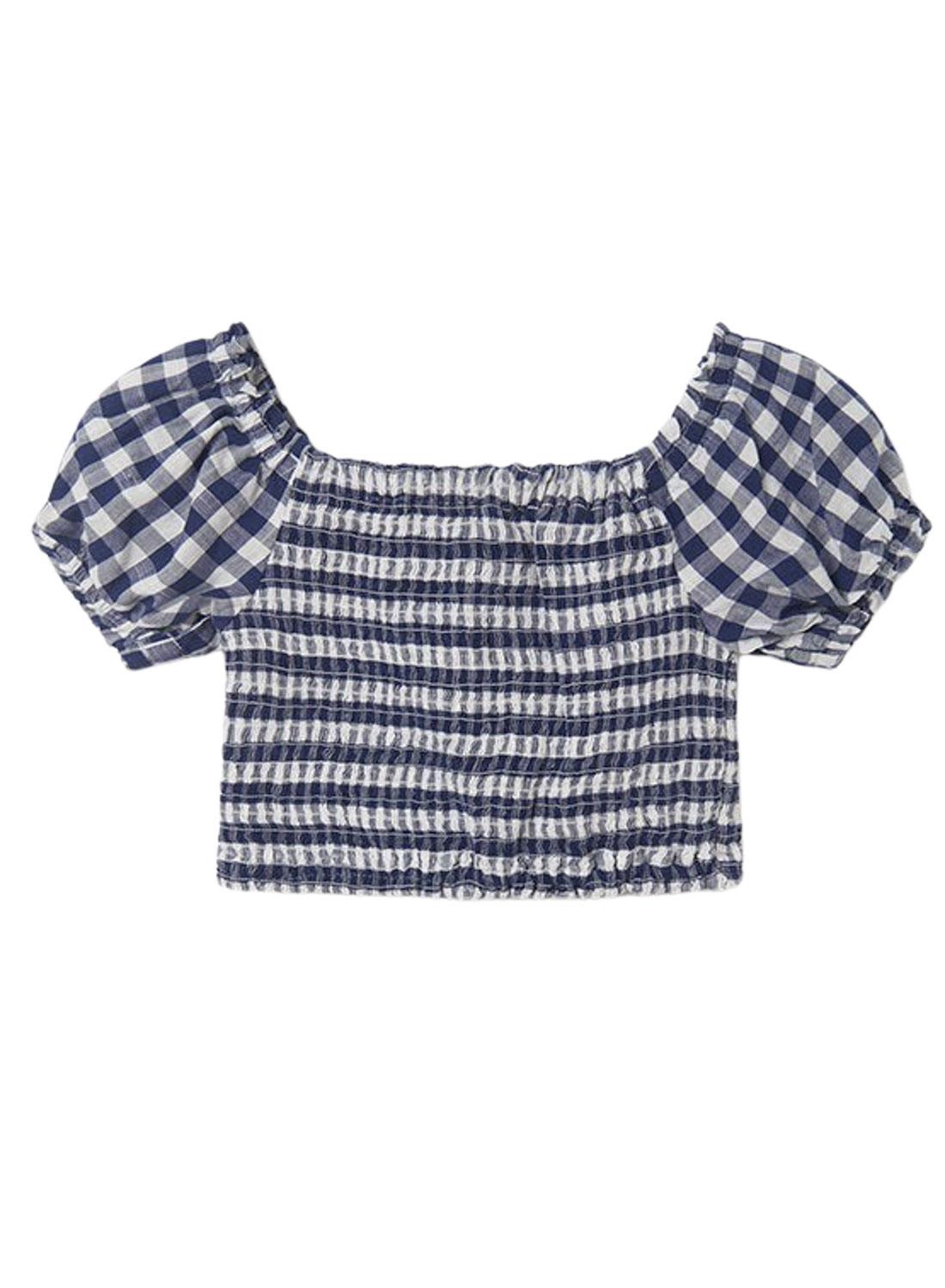 Blusa Mayoral Frames Vichy Azul para Menina